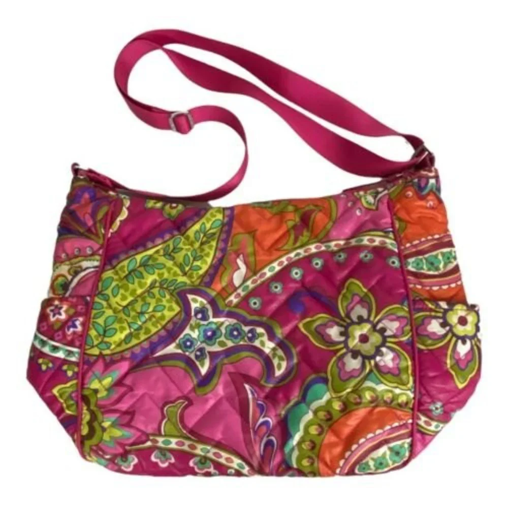 Vera Bradley Diaper Bag Stroll Along Pink Floral Shoulder Baby Bag